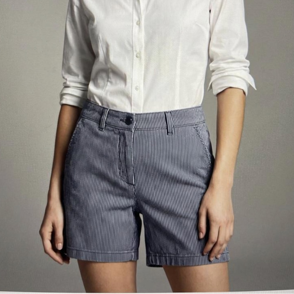 Vince Navy and White Striped Women's Shorts